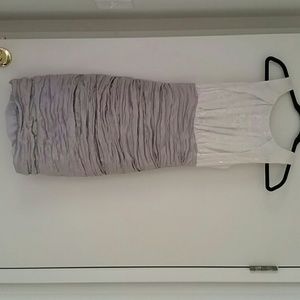 Nicole Miller Silver and Cream Dress