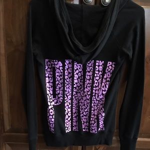 Victoria's Secret pink thermal hooded shirt small