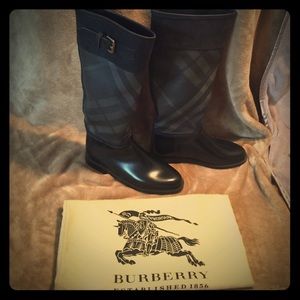 Burberry leather waterproof tall boots