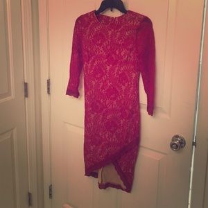 Sm Miusol Red Lace Party Dress