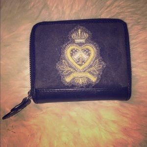 JUICY COUTURE black velour med wallet