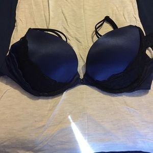 Navy blue and black lace