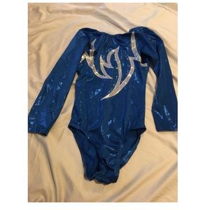 Blue gymnastics comp Leo size adult small