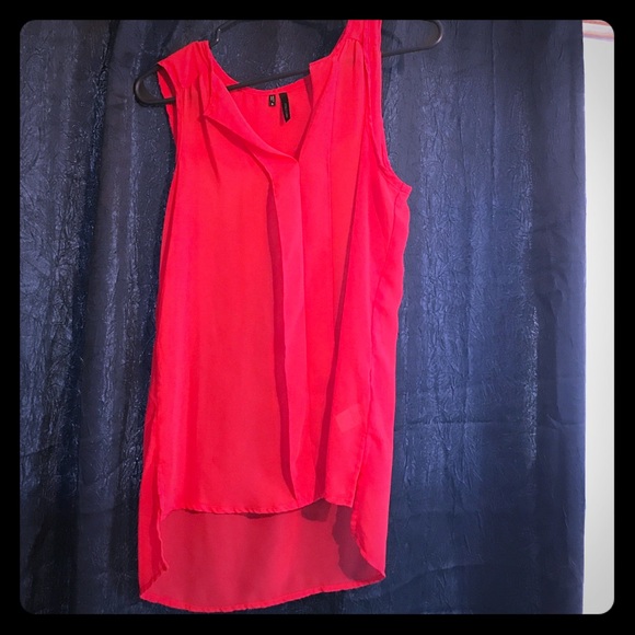 Sheer coral tank top