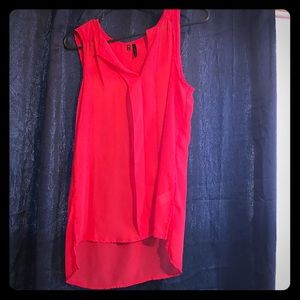 Sheer coral tank top