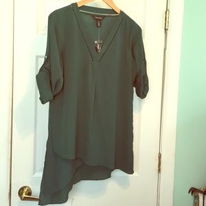 White House Black Market Roll-sleeve Blouse