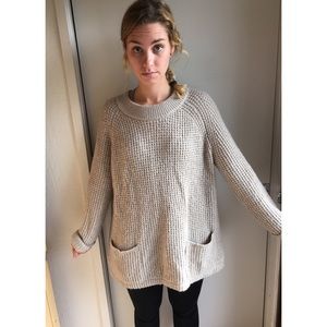 Gap wool and cotton blend pullover with pockets