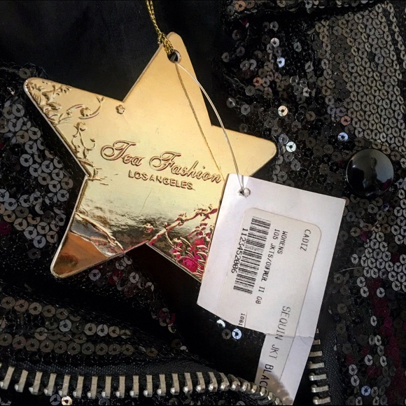 Sparkly Sequined Black Jacket⚡️FREE GFT W PURCHASE - Picture 3 of 4