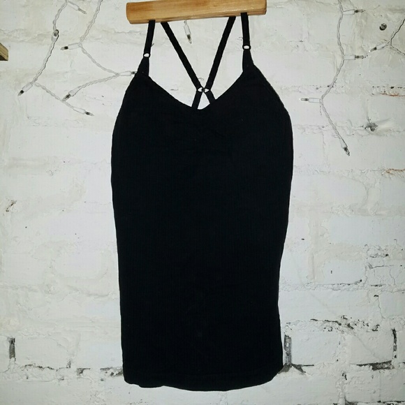 Athleta Black Ribbed Tank Size 4