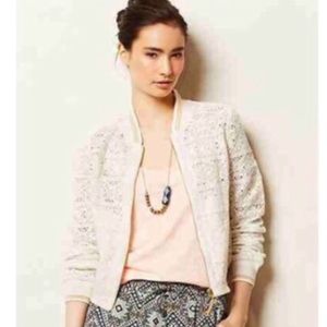 HEI HEI lace crochet bomber jacket