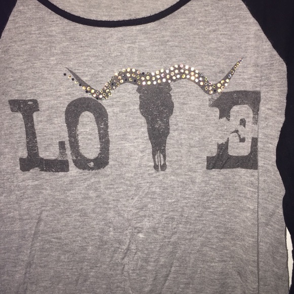 💍🌟3/4 length black and grey rhinestone shirt