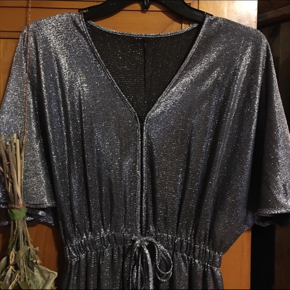Vintage Silver Metallic Disco Dress