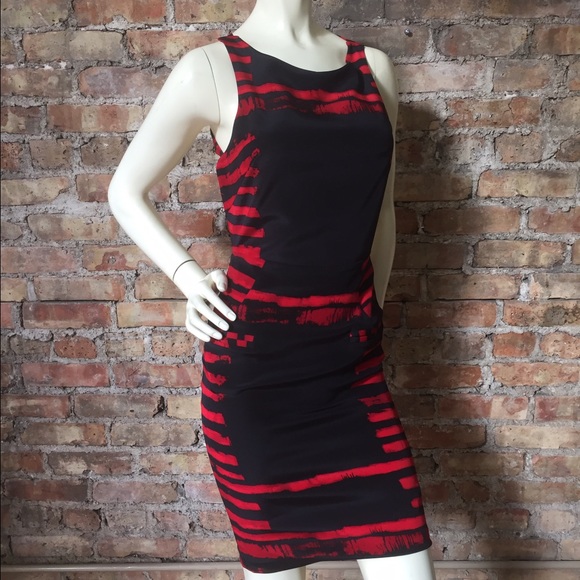 Red apron dress.