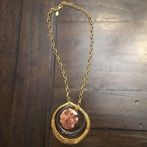 Gold, charcoal, and rose gold statement necklace