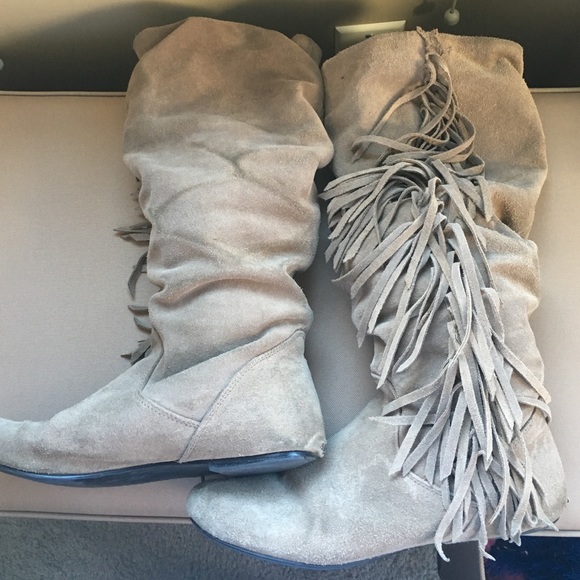 Fringe Taupe/Light Brown Boot - Picture 1 of 4
