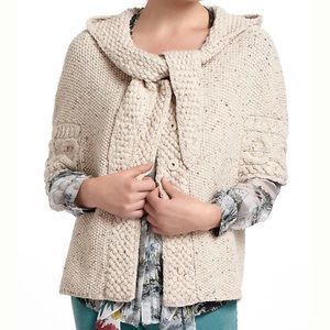Far away from close purl hooded sweater poncho