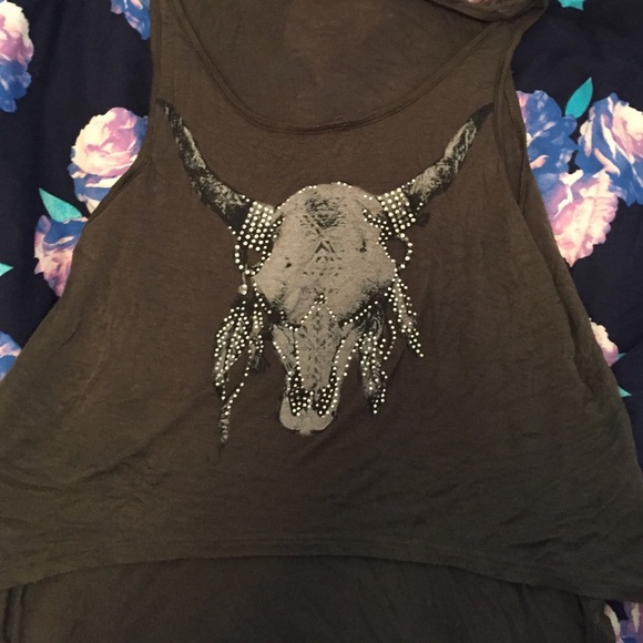 Olive green Skull Tank