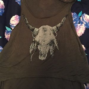 Olive green Skull Tank