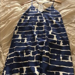 Alice + Olivia Fierra dress in blue and white