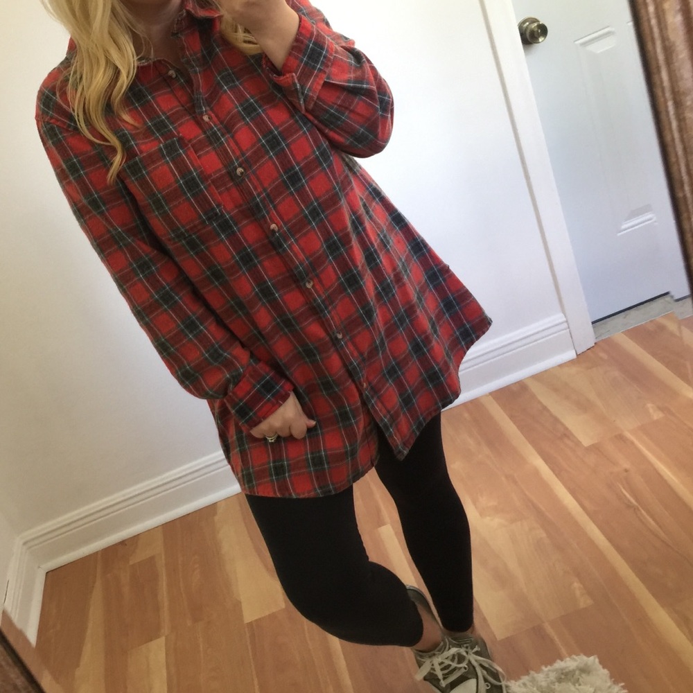 LAST 2 - Red mix long sleeve flannel