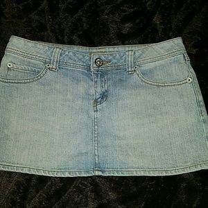Short blue jeans skirt
