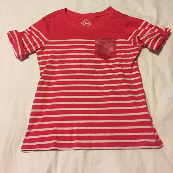 Pink and white striped cotton top