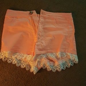 Neon orange shorts