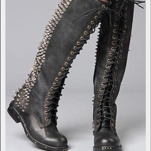Jeffery Campbell Bladz lace up stud boot. Size 8.