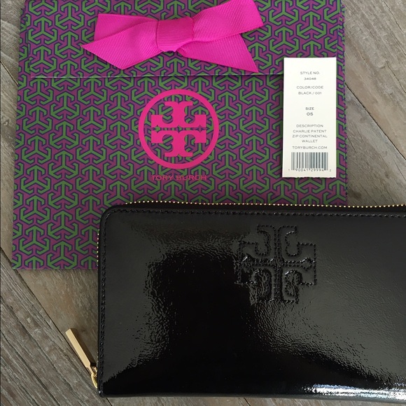 NWT 💯 Authentic Tory Burch Patent Zip Wallet - Picture 4 of 4