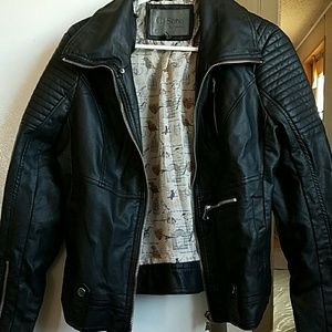 Black faux leather jacket from RUE21
