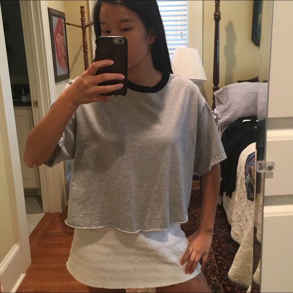 Vintage raw hem ringer tee