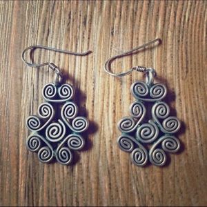 Silver Bent Metal Earings