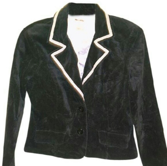 Black and Pink Velour Blazer