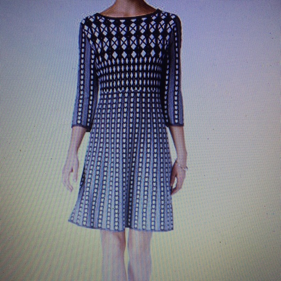 New w/ tags sweater dress fit & flare black-white