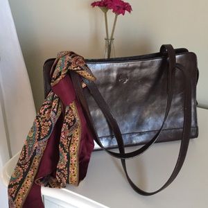 Monsac original brown leather handbag