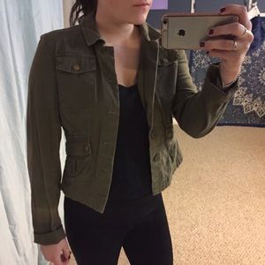 Olive green military jacket
