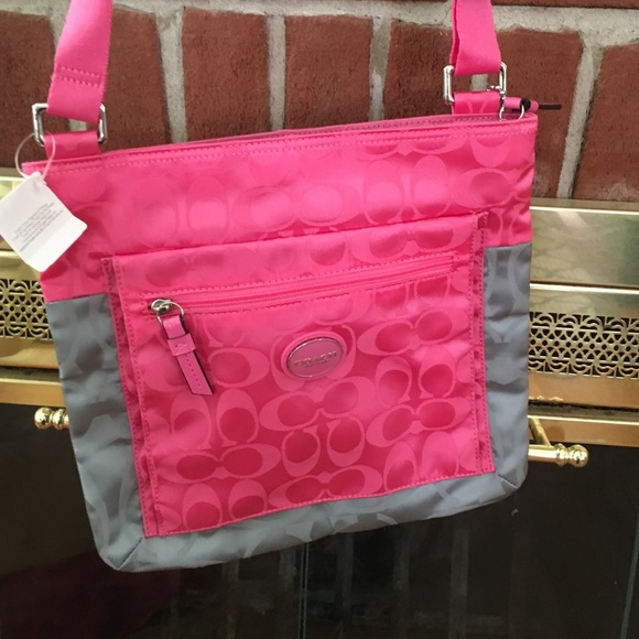 Hot Pink/Grey Coach purse 👛