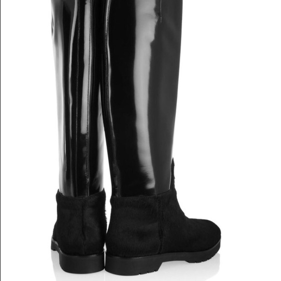 Black rain boots