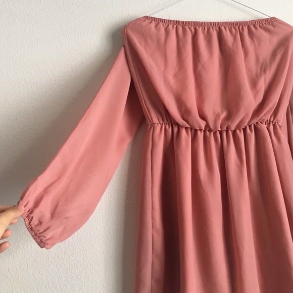Tobi Peach Pink Strapless Chiffon Dress - Picture 2 of 3