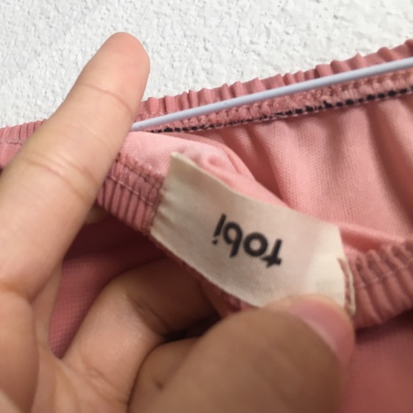 Tobi Peach Pink Strapless Chiffon Dress - Picture 3 of 3