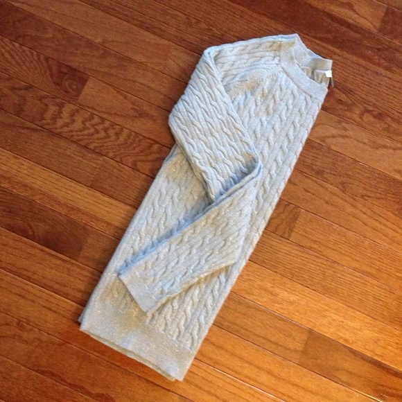 Silver Sparkly Cable Sweater