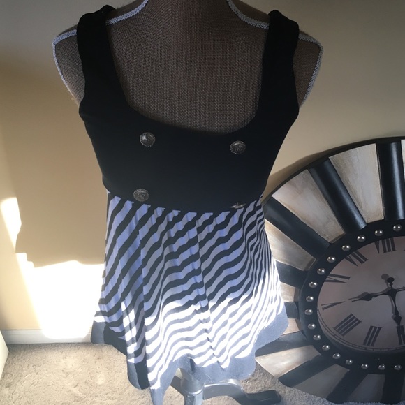 Forever 21 black and white nautical stripe tunic - Picture 1 of 4