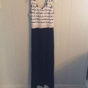 Black and maxi dress w/ stripes