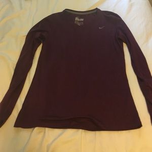 Maroon Nike long sleeve tshirt