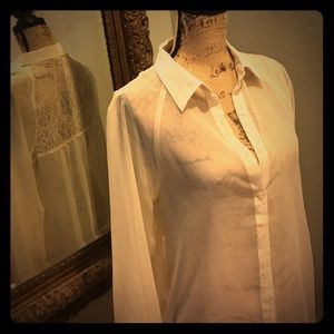 Cream color sheer top