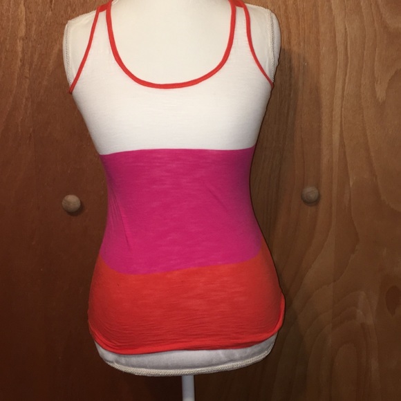 White, orange, and pink tank top