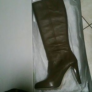 Olive leather long Boots
