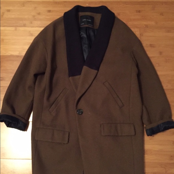 Zara navy/brown coat women's L - Picture 1 of 1