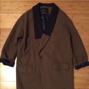 Zara navy/brown coat women's L