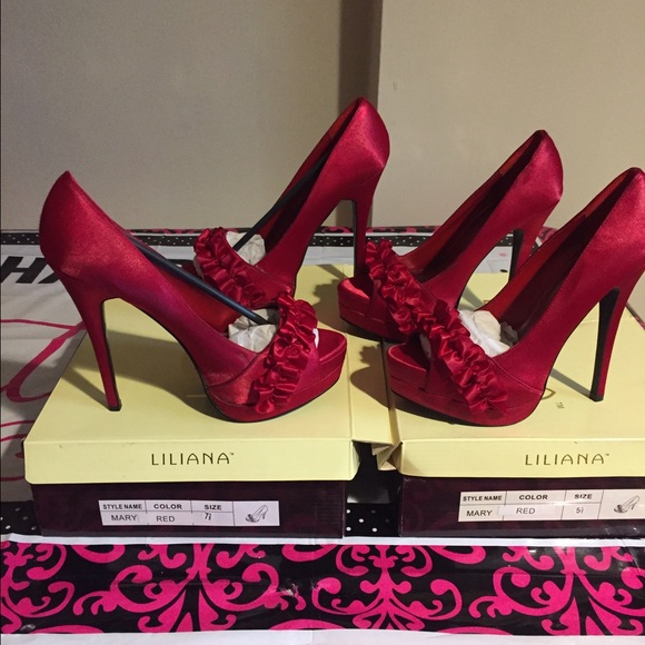 New Liliana Red Mary Jane 5 inch super cute heels